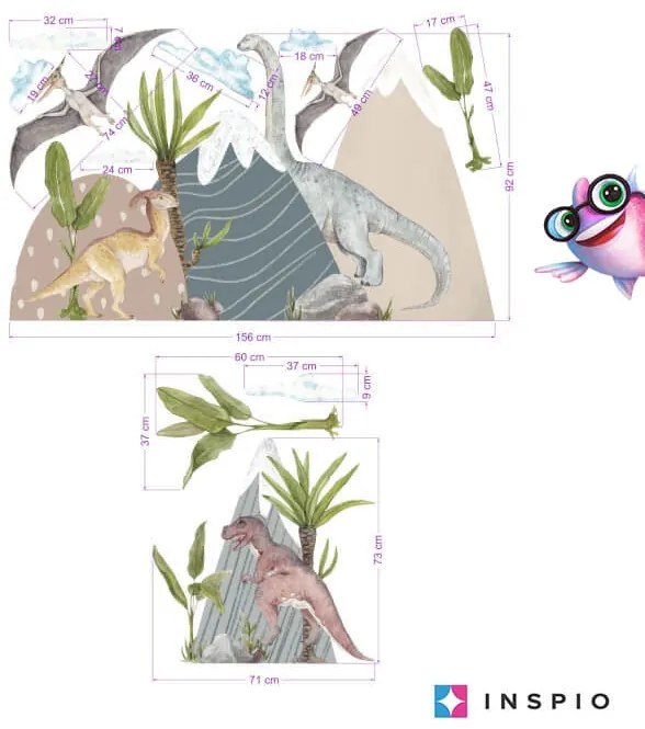 INSPIO Falimatricák - A dinoszauruszok világa