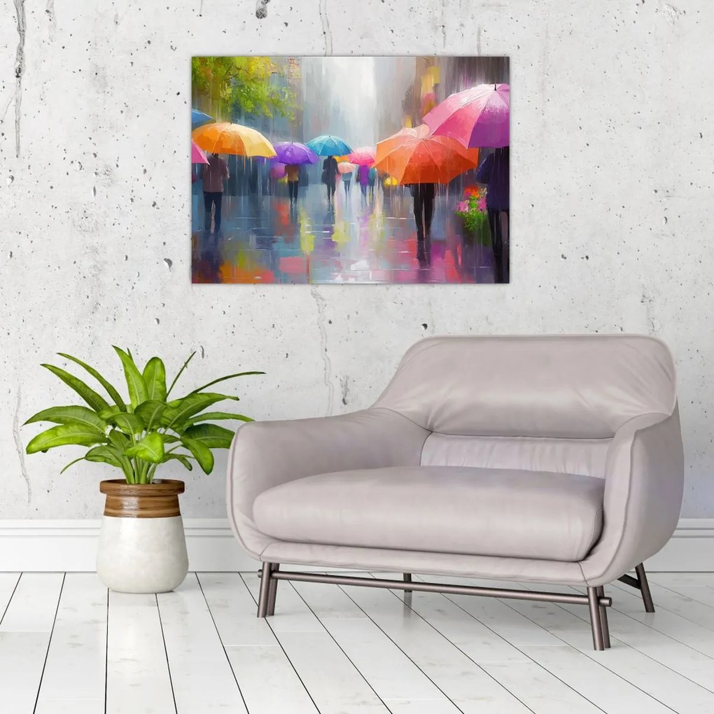 Üveg kép - Esős nap (70x50 cm)