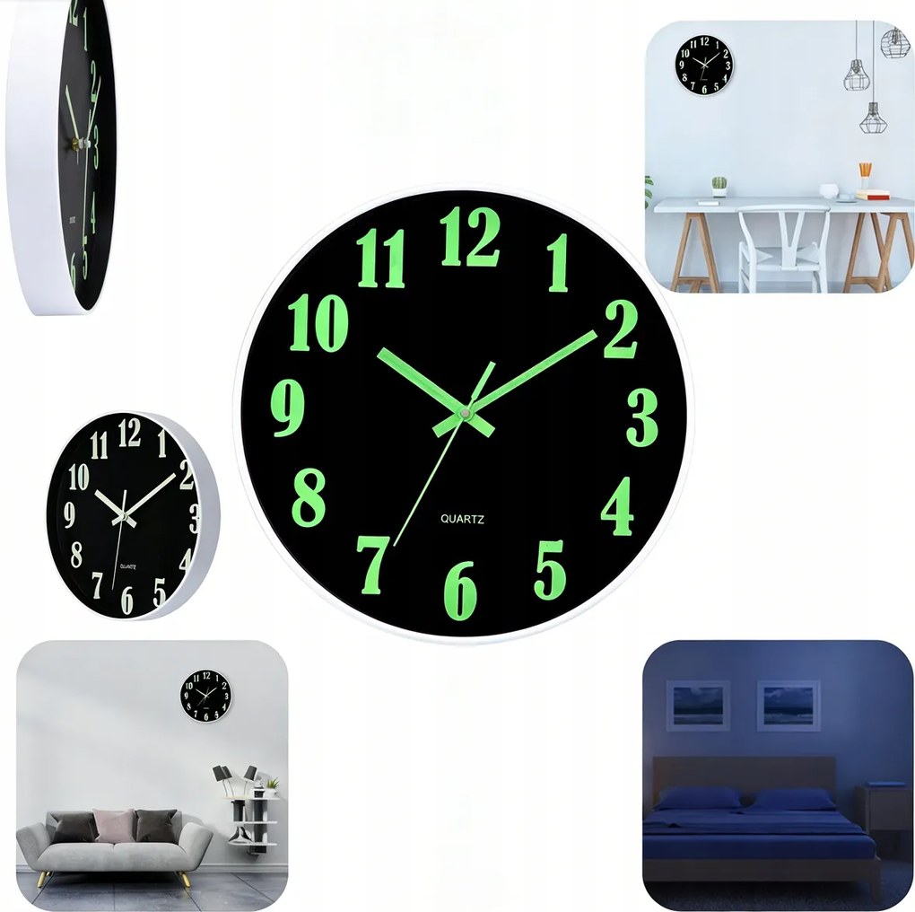 Falióra, Világító Falióra, 30 CM, Modern Falióra