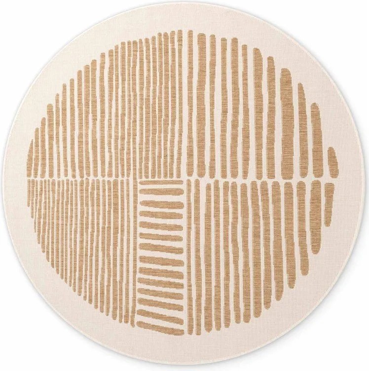 Krémszínű-natúr színű kerek kültéri-beltéri szőnyeg ø 200 cm Haringey Bounds – Ted Baker