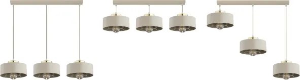 Brilagi - Kábelre függesztett csillár SPRING 3xE27/60W/230V bézs/arany