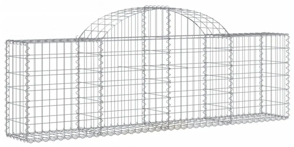 2 db íves horganyzott vas gabion kosár 200x30x60/80 cm