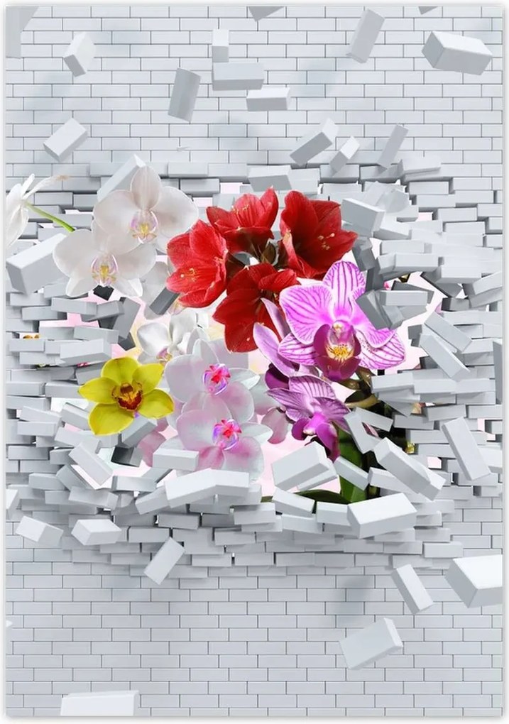 Poszterek 70x100 Virágos fal