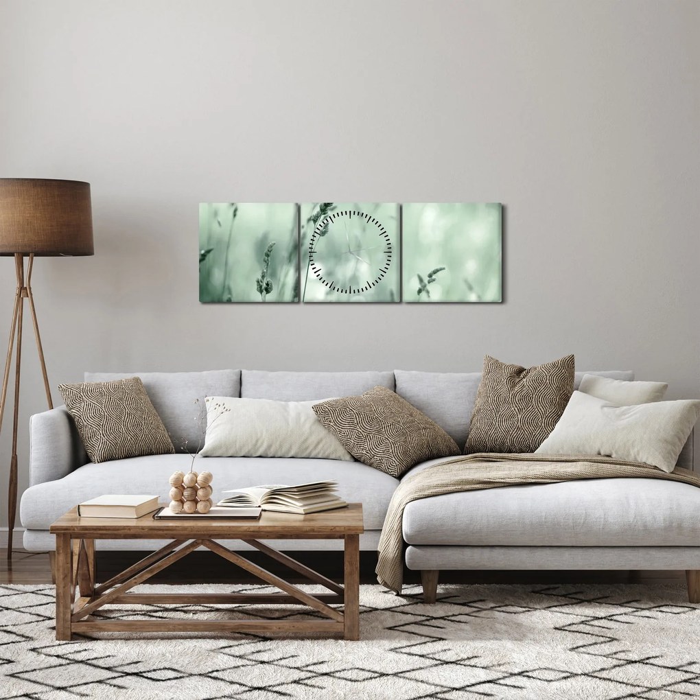 Kép - Zöld rét (órával) (90x30 cm)