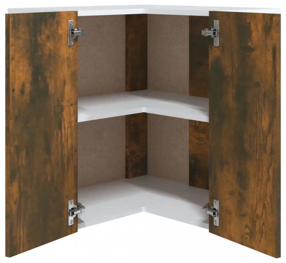 “Lyon” füstös tölgy színű szerelt fa függő sarokszekrény