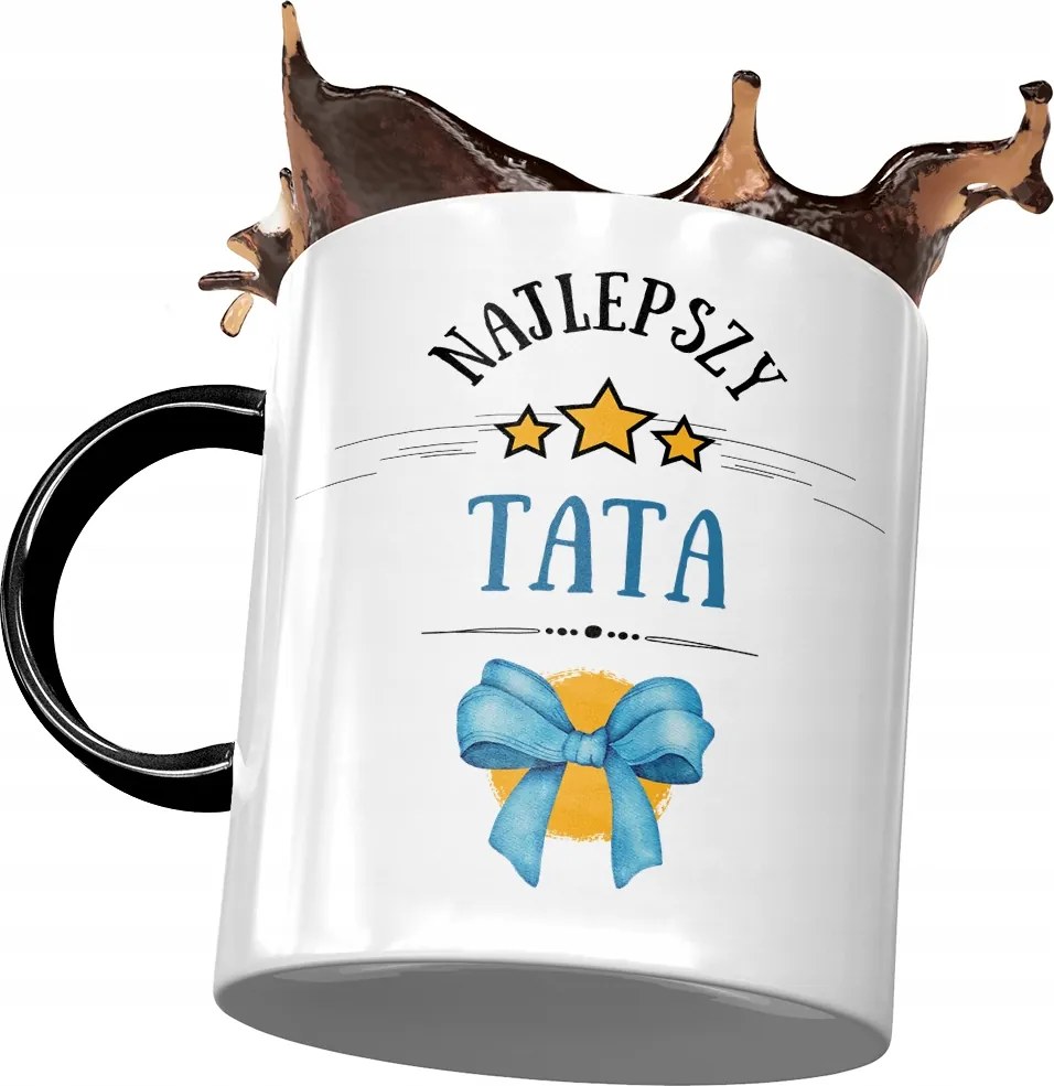 Fekete Bögre Apák Napjára Ajándék Nyomtatott Fotóval