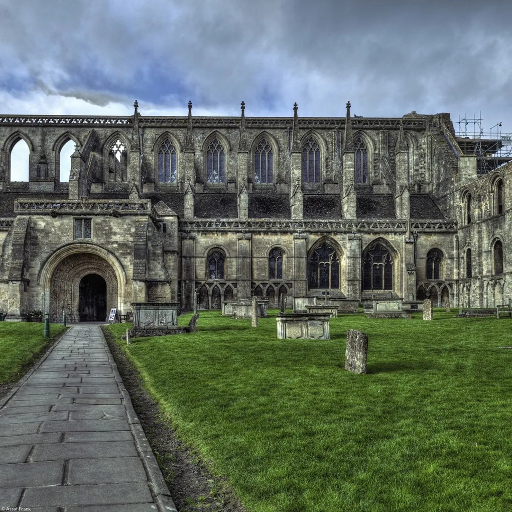 Poszter 30x30cm Történelmi Malmesbury apátság Cotswolds, Assaf Frank