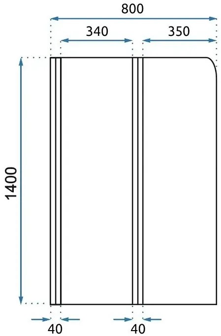 Fürdőkádparaván Rea Agat-2 80cm BRUSH GOLD