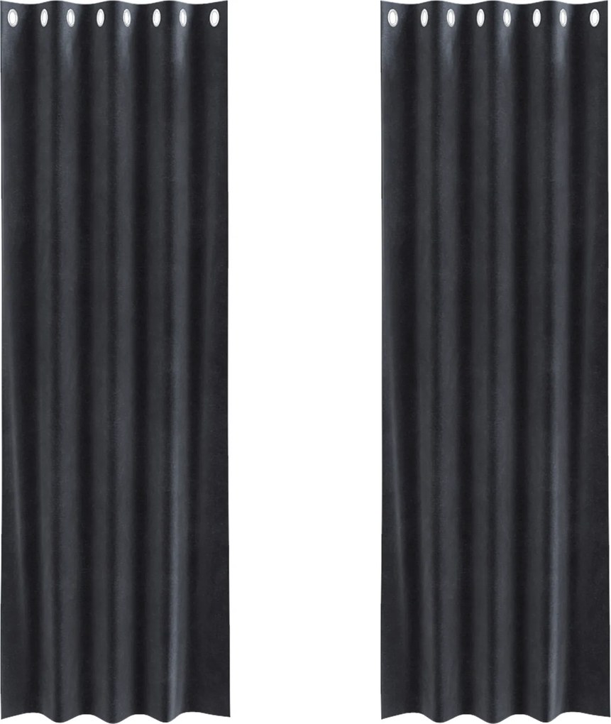 vidaXL Sötétítő függönyök 2 pcs Sötétszürke 140 x 245 cm Bársony