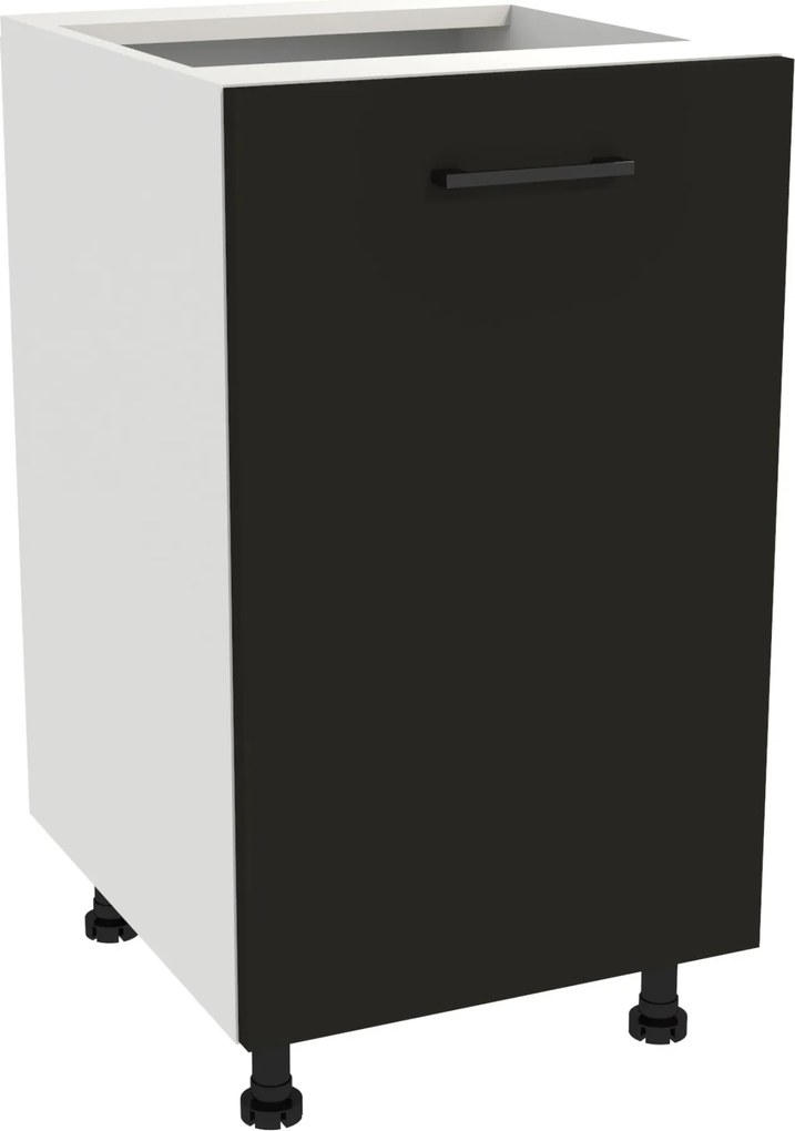 Konyhaszekrény alsó 45 Capri korpusz fehér front fekete matt