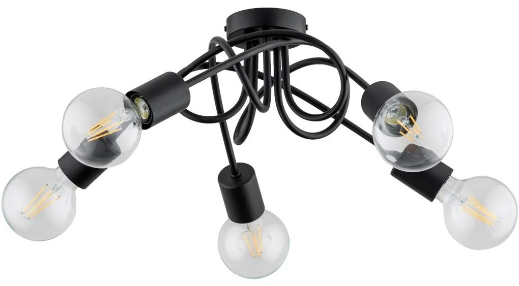 Felületre szerelhető csillár INTER 5xE27/15W/230V fekete