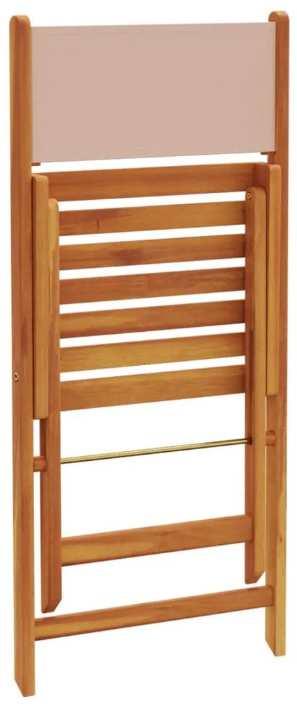 8 db tópszínű szövet és tömör fa összecsukható kerti szék