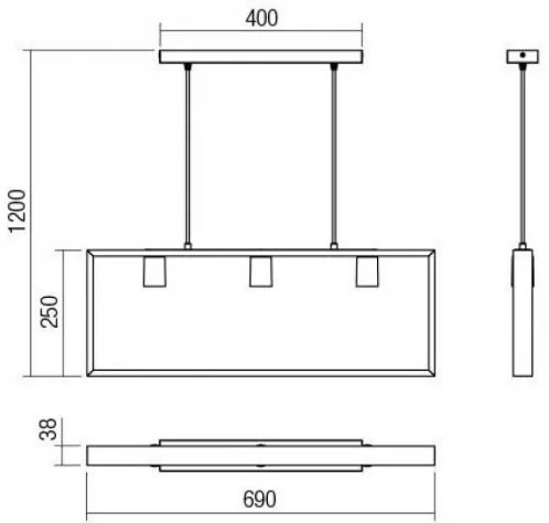 Redo 01-1665 - Csillár zsinóron TIMBER 3xE27/42W/230V