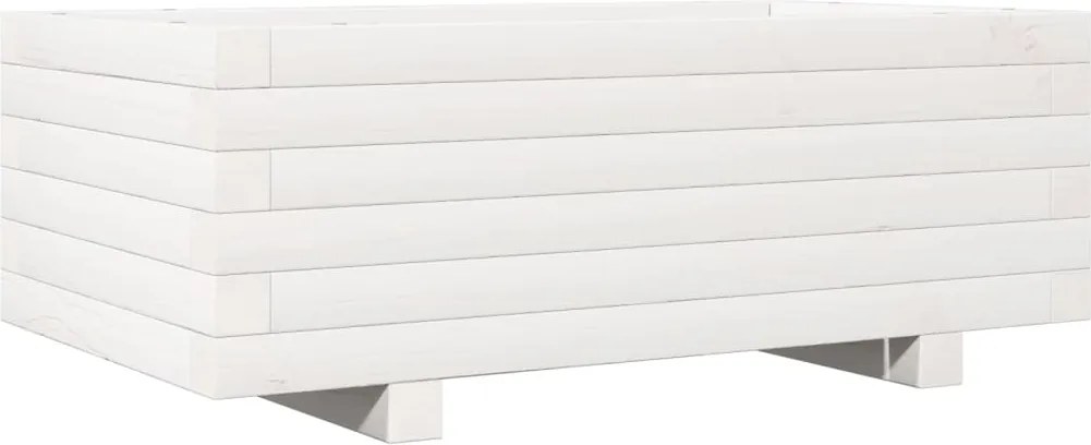 vidaXL fehér tömör fenyő virágláda 70x40x26,5 cm