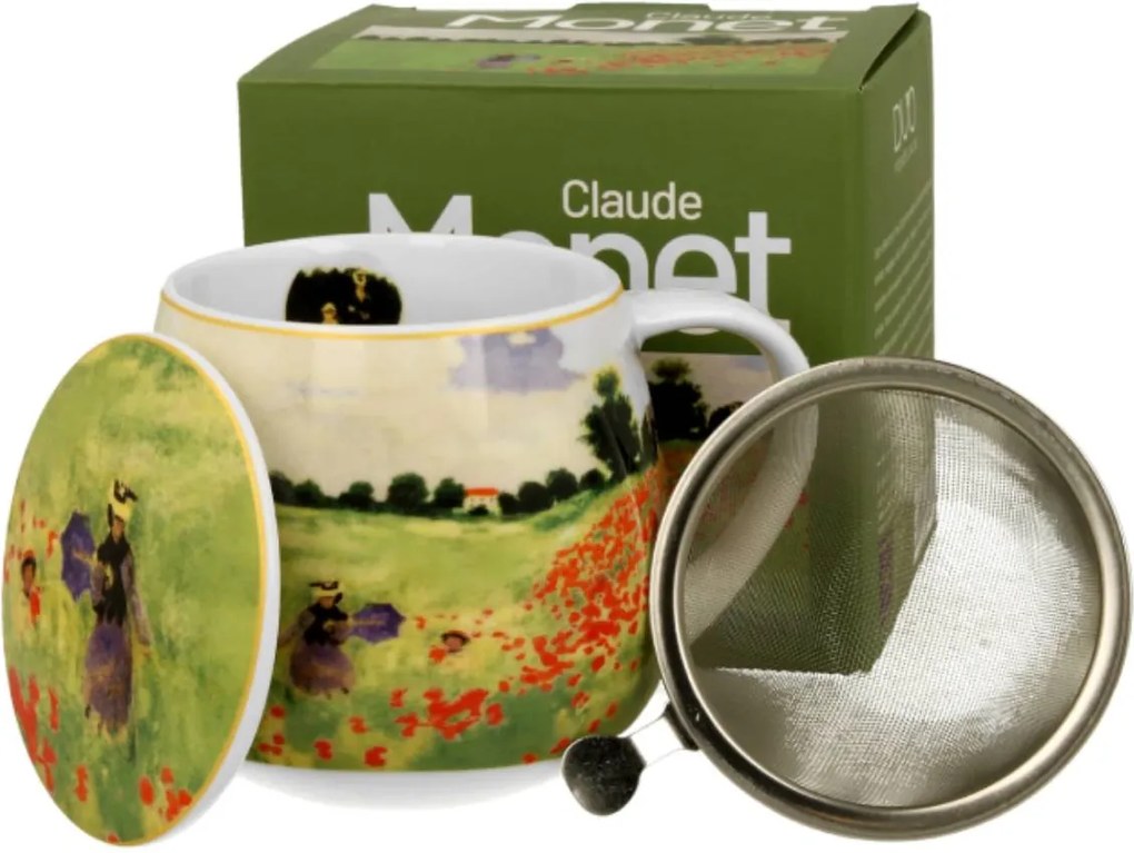 Hordó bögre 430 ml Monet Poppy Field impresszionizmus befőzővel