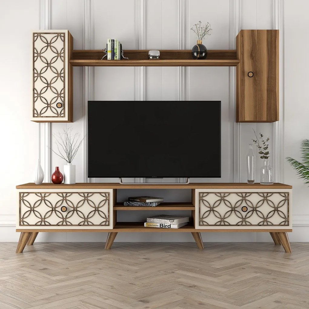Class TV-állvány, dió-krém, 180 cm – TR845HCT3016