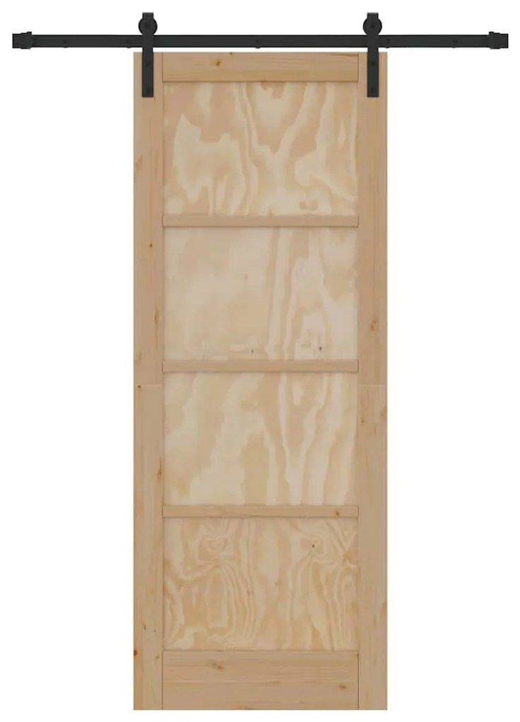Csúszóajtó Természetes és fekete 78 x 202 cm