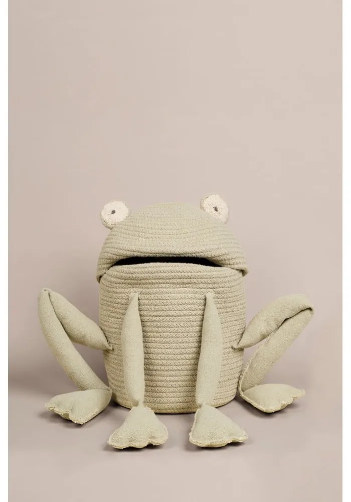 Világoszöld textil játéktároló kosár ø 23x35 cm Fred the Frog – Lorena Canals