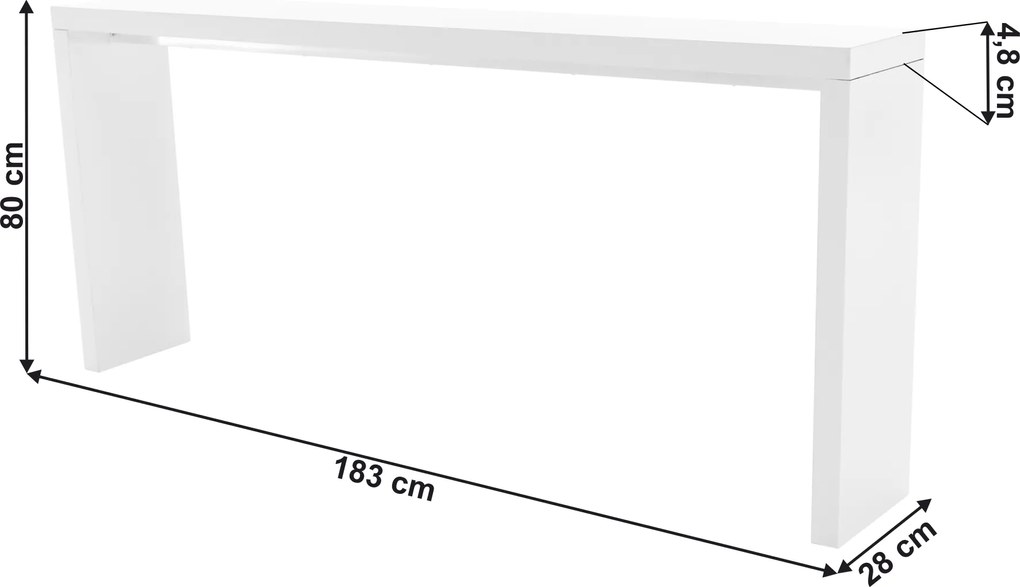 Konzolasztal, fehér, FITRON