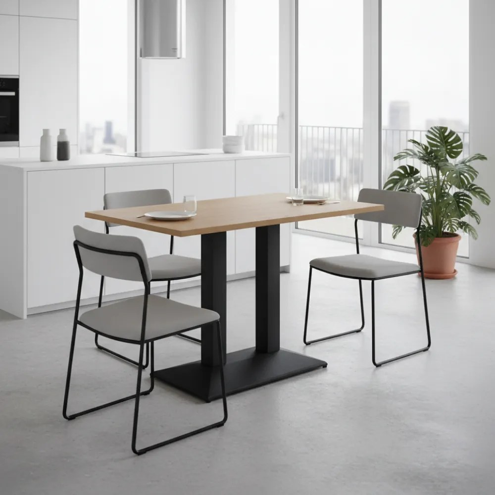 Bisztró asztal, tölgy sonoma/fekete, 120x60 cm, RINALDO TYP 2