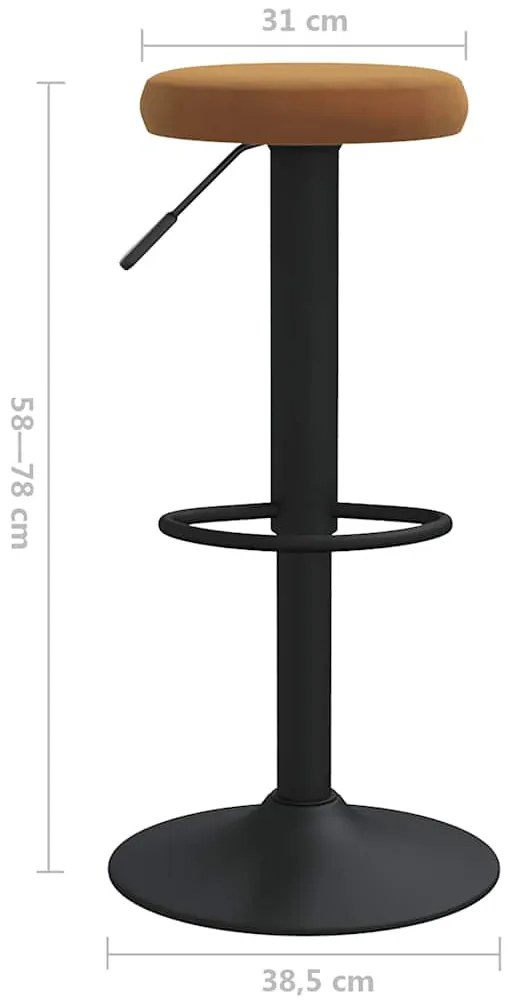 2 db barna bársony bárszék