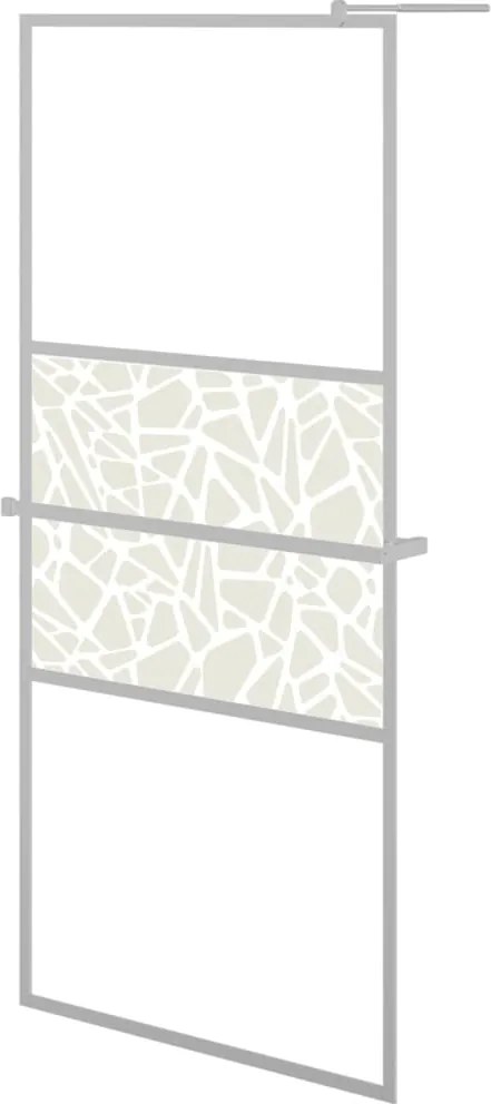 vidaXL króm ESG üveg és alumínium zuhanyfal polccal 80x195 cm