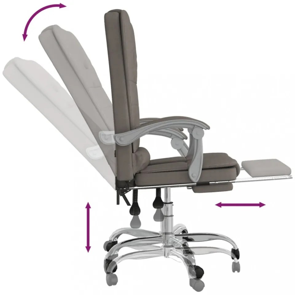 vidaXL tópszínű szövet dönthető irodai masszázsfotel