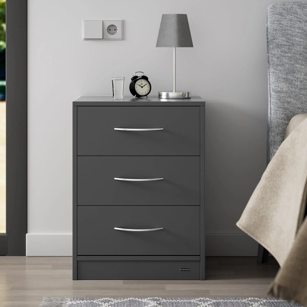 ELOISE éjjeliszekrény világítással, 54x39x28cm, antracit Casaria