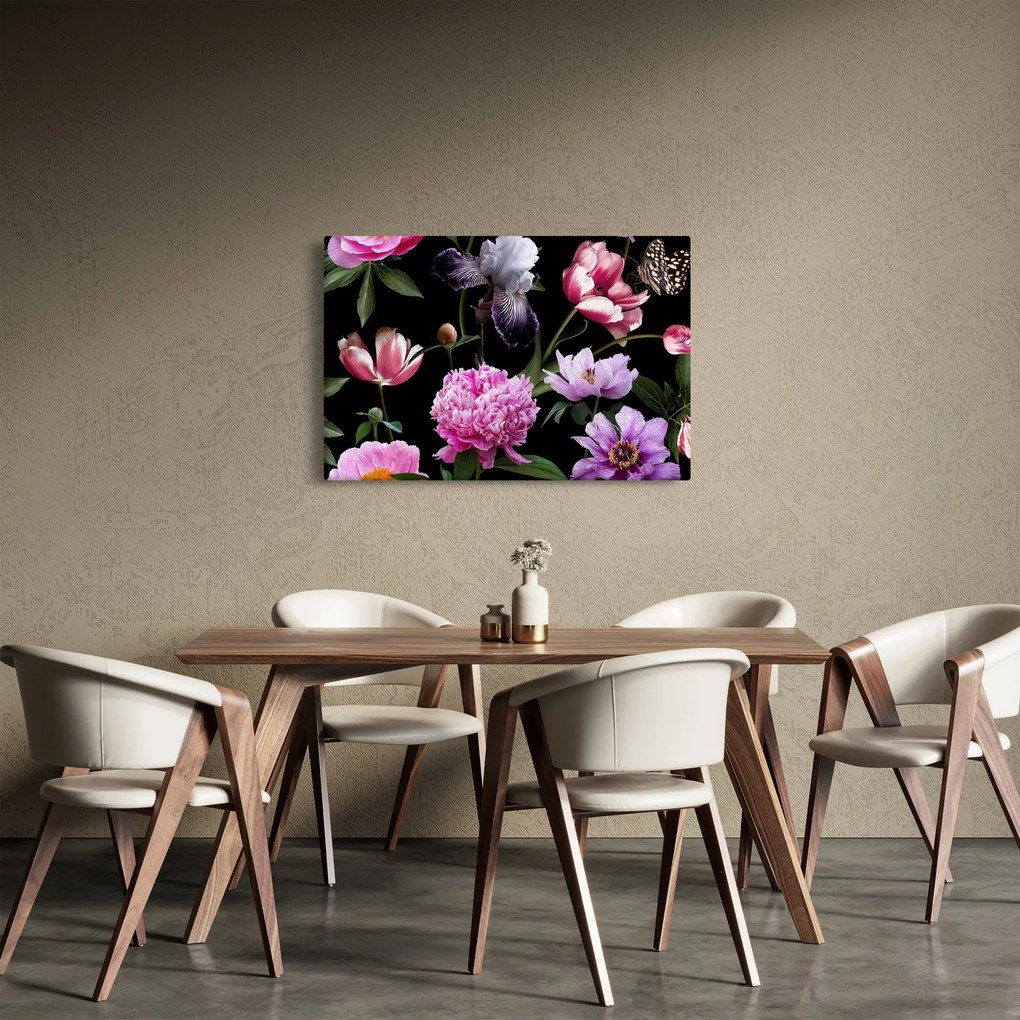 Kép - Virágok illusztrációja (90x60 cm)