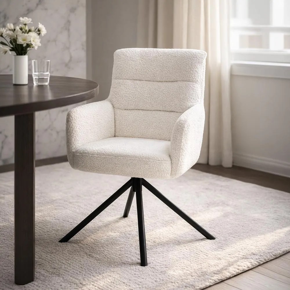 AVENBERG TESSA Forgó étkezőszék szett - 2 db, fehér