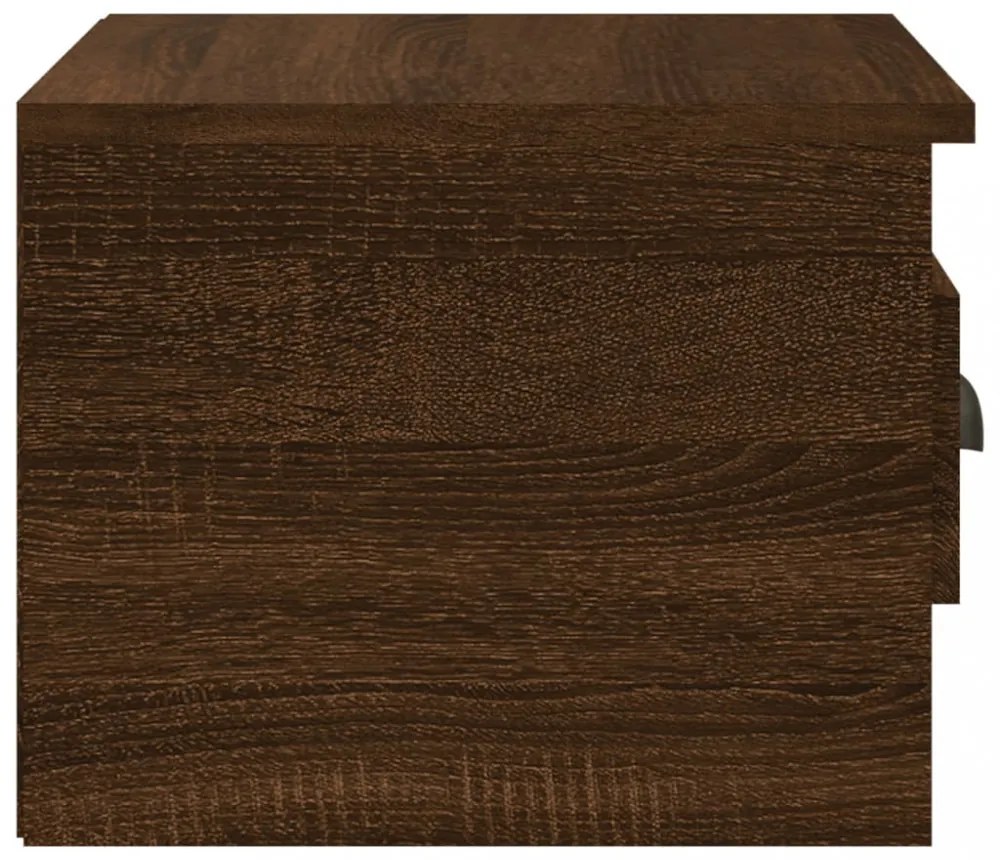 2db barna tölgyszínű falra szerelhető éjjeliszekrény 41,5x36x28