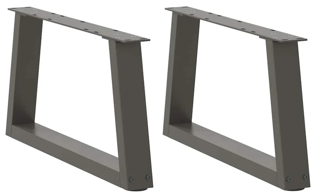 2 db antracitszürke, V-alakú acél dohányzóasztal láb 50 x (30-31,3) cm