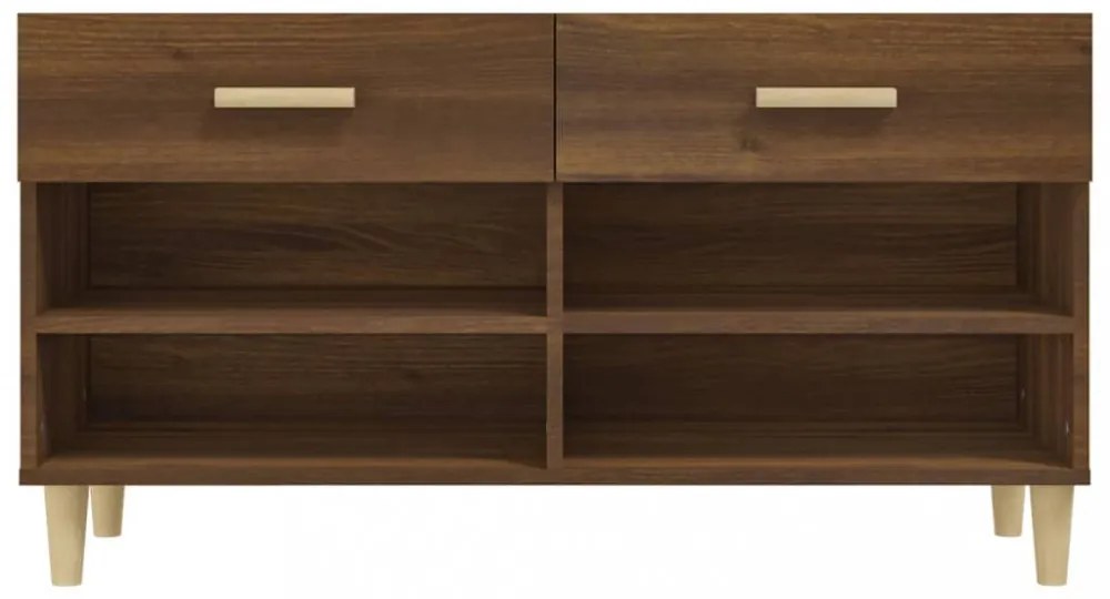 barna tölgyszínű szerelt fa cipősszekrény 102 x 35 x 55 cm