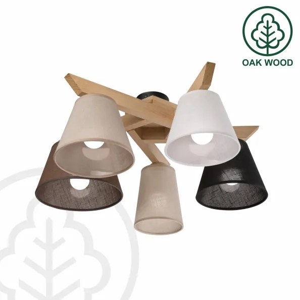 Brilagi - LED  Felületre szerelhető csillár  ANTHONY 5xE14/40W/230V tölgy