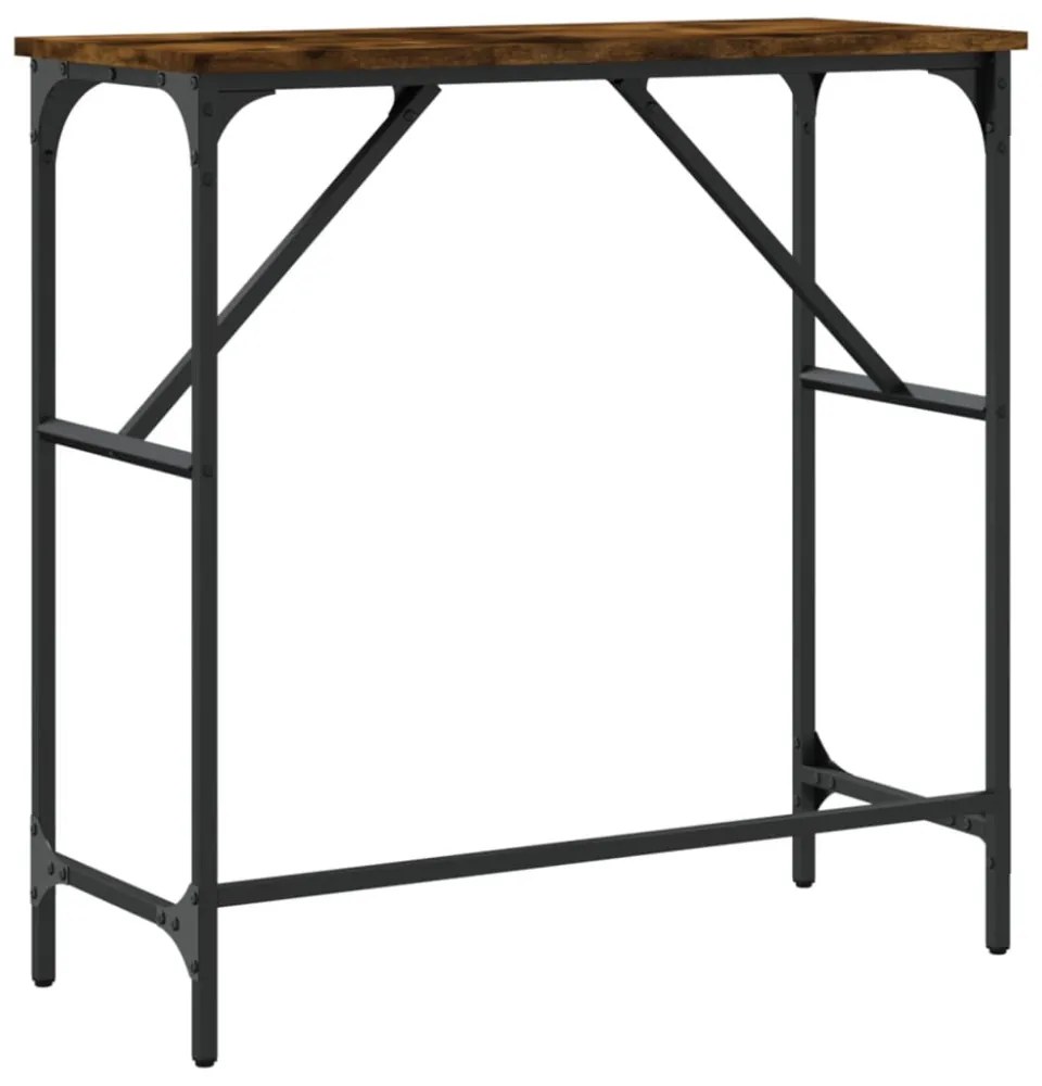 füstös tölgy színű szerelt fa tálalóasztal 75x32x75 cm