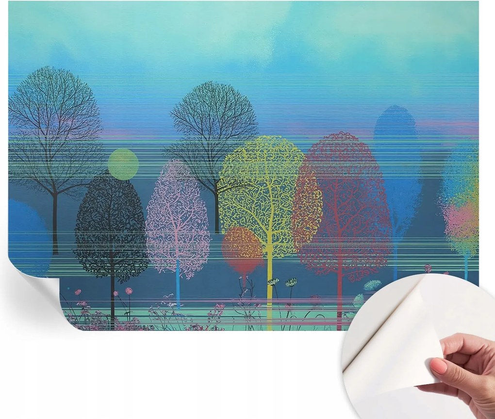 Öntapadós fali fotótapéta Hálószobába Színes harmónia 208x146 cm