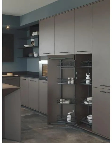 Konyhai fémrács, kamravasalat, 600mm, antracit, csillapított záródás, 8 kosár SIGE, Infinity Line 230B