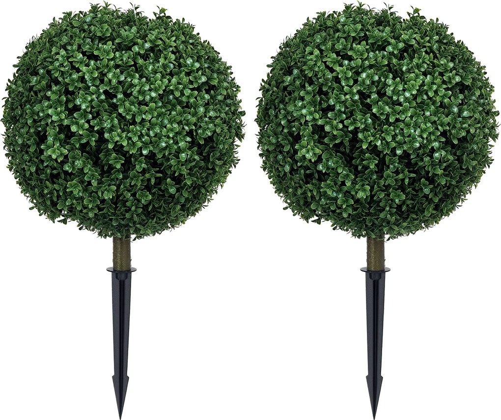 HOMCOM 2 darabos Nagy Mesterséges Málna Habfa 70 cm UV Védelemmel, Élethű Mesterséges Növények Talajverőkkel a Nappaliba, Hálószobába, Irodába, Kertbe