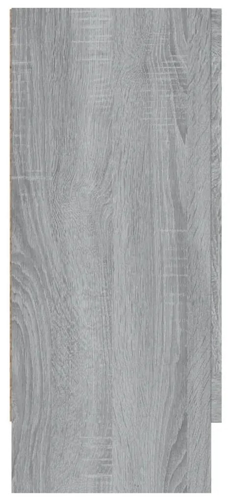 szürke sonoma színű szerelt fa vitrinszekrény 120x30,5x70 cm