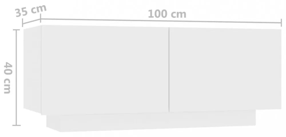 fehér szerelt fa TV-szekrény 100 x 35 x 40 cm