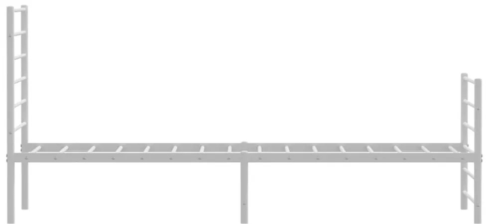 fehér fém ágykeret fej- és lábtámlával 100x200 cm