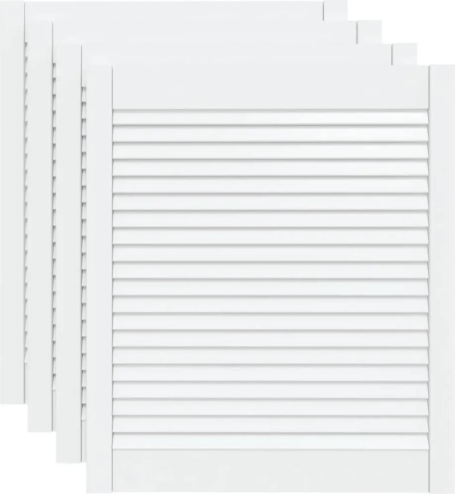 vidaXL 4 db fehér tömör fenyőfa lamellás szekrényajtó 69 x 59,4 cm