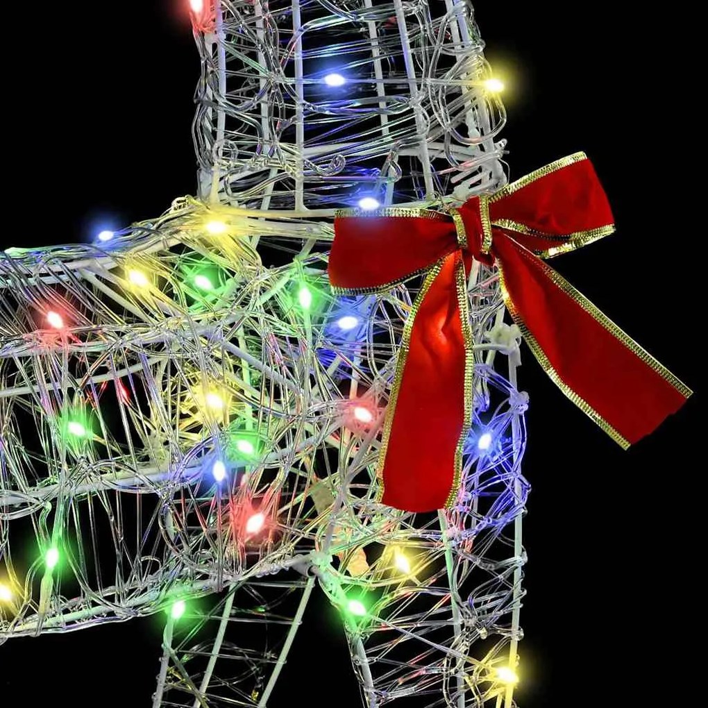 Rénszarvas húzta szán színes 70 x 26 x 128,5 cm Akril