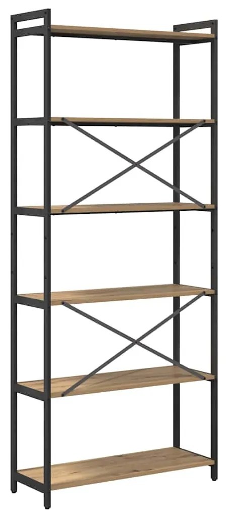 Könyvszekrény kézműves tölgy 80 x 30 x 188 cm Faanyag