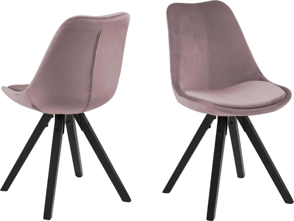 Stílusos szék Nascha - világos rózsaszín fekete