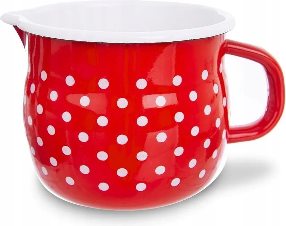 Zománcozott konyhai bögre fazék bögre fogantyúval 14 cm 1,9L