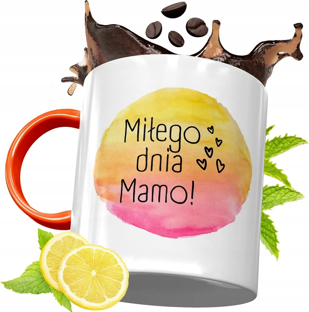 Narancssárga Bögre Anyák Napjára Ajándék fényképes nyomattal