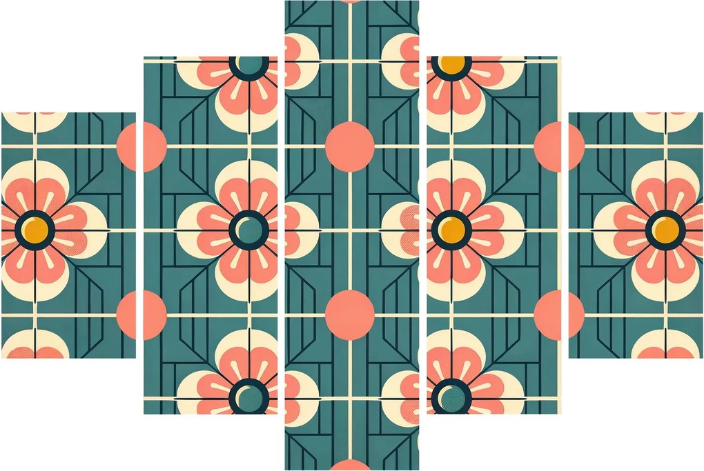 Kép - Retro virágminta (150x105 cm)