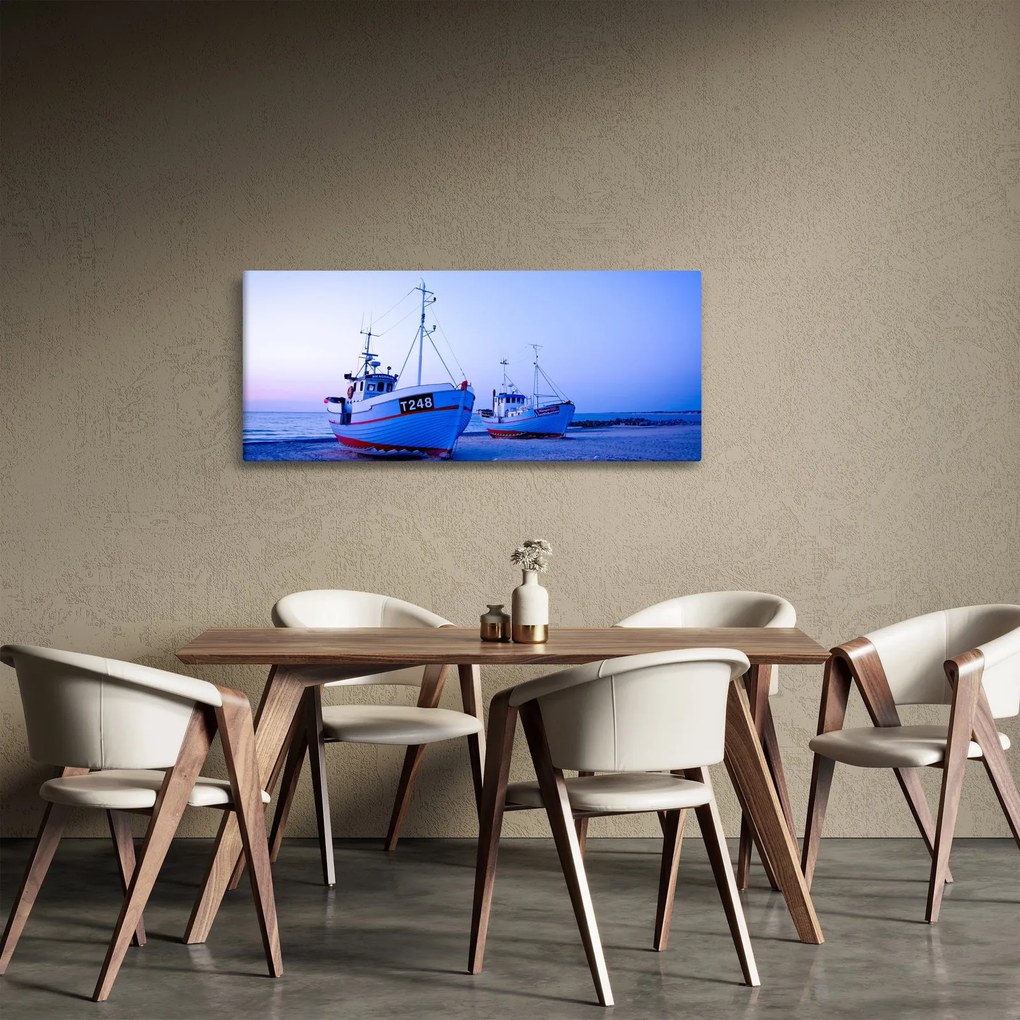 Kép - Partraszállás szürkületkor (120x50 cm)
