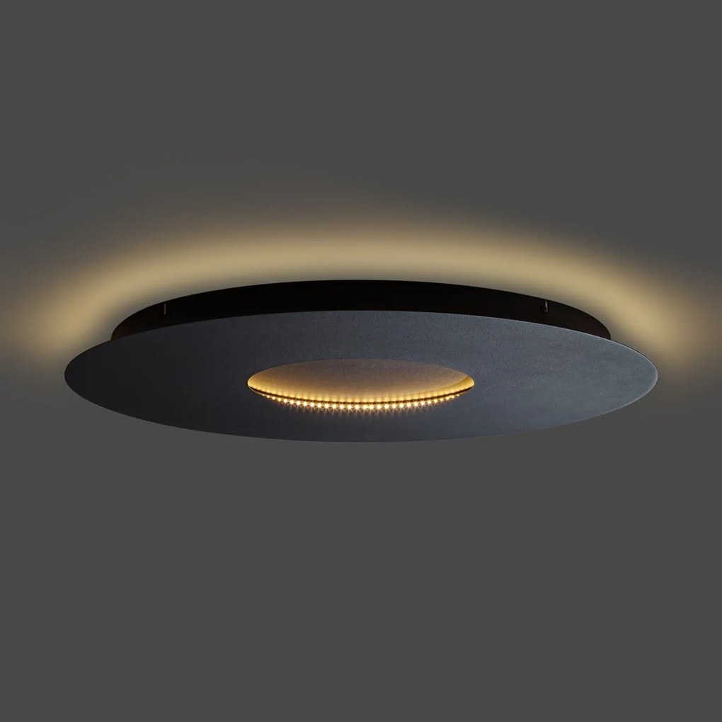 Modern mennyezeti lámpa fekete 60 cm LED-del, 3 lépésben dimmelhető - Morning